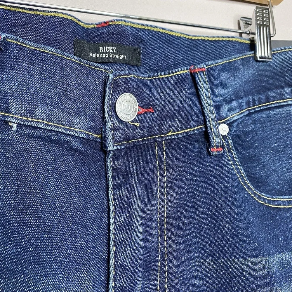 True‎ Religion Ricky Relaxed Straight Shorts Raw Hem Men's Size W36